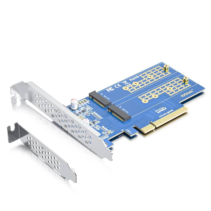 Amazon.co.jp: 10Gtek PCIe 3.0 to NVMe (4) M.2 変換アダプター